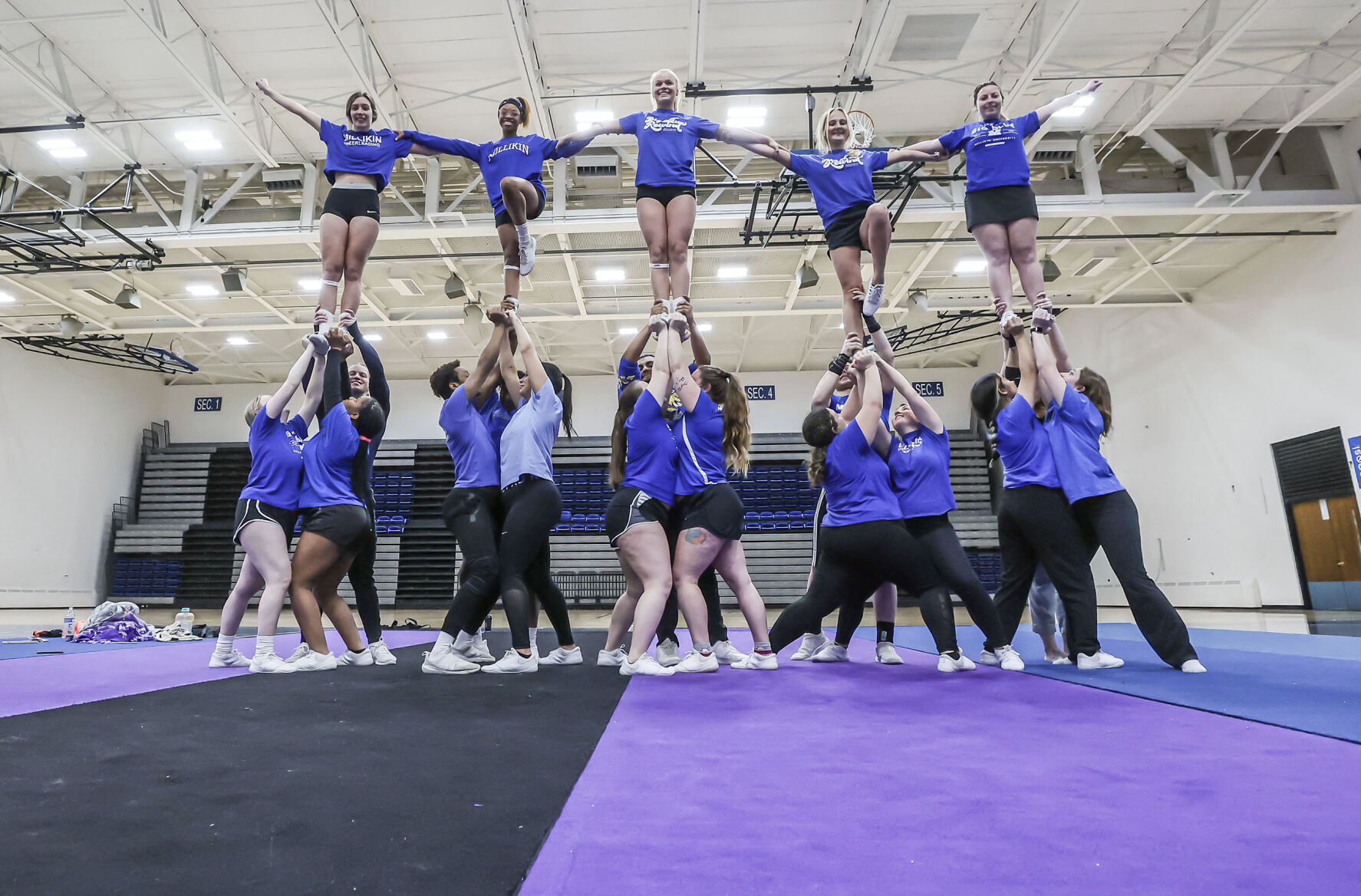 Watch now: Millikin University cheerleading squad to compete on national stage | Education 1 Millikin cheer 1 032922.JPG